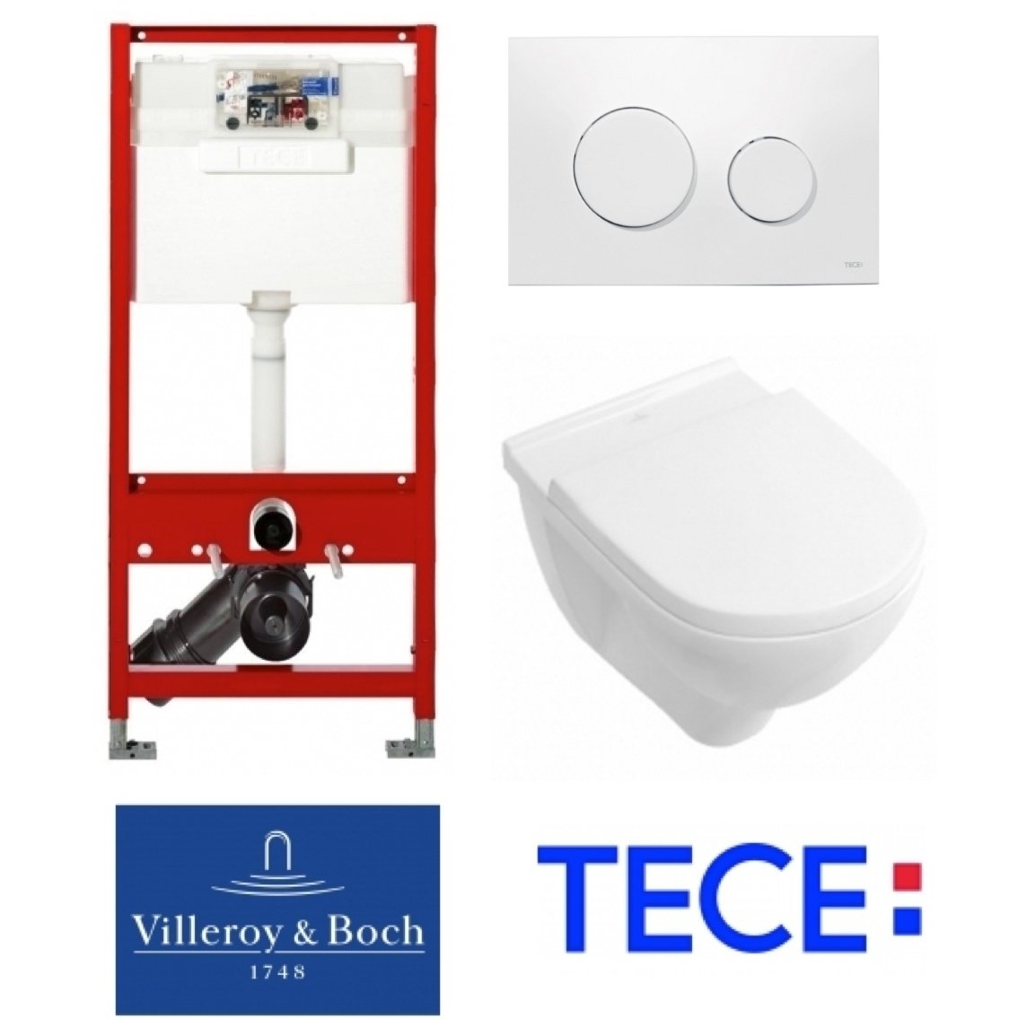 Potinkinio rėmo TECE ir pakabinamo klozeto Villeroy & Boch O.Novo komplektas